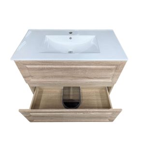 White Oak Double Drawers Floor Standing Vanity-900-GHWF - Image 3