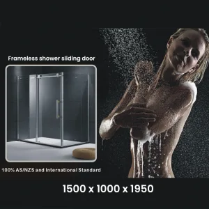 1500x1000x1950 Frameless shower sliding door