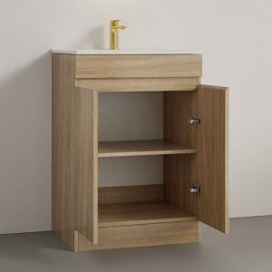 600 White Oak Floor Standing Plywood Vanity - Image 2