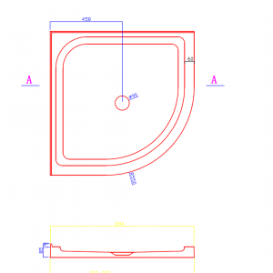 900x900 Curved Shower Tray/Base Corner/Centre Waste - Image 3