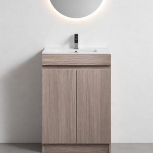 600mm Floor-Standing Plywood Vanity – White Pattern | Clearance