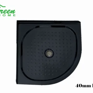 900x900 Black Shower Tray/Base Curved - 2 lids
