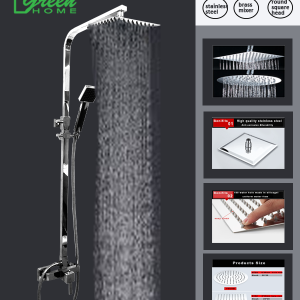 2 In 1 Rain Shower Set With Mixer- Square - Image 3