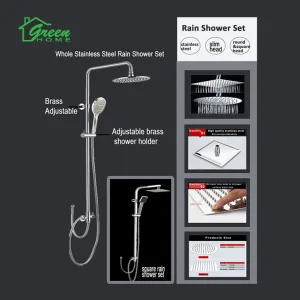 Rain shower set without mixer - Round