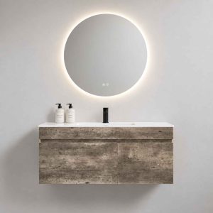 Marble Grey Wall-hung vanity with ceramic basin GHOL-1200