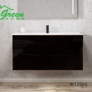 Double Drawers Wall-hung Vanity 1200S - Single Basin Dark Brown