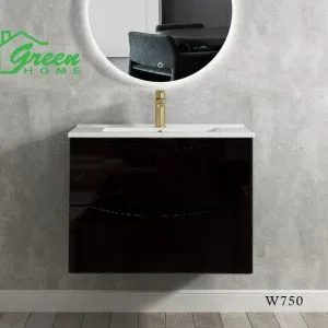 Double Drawers Wall-hung Vanity 750 - Dark Brown