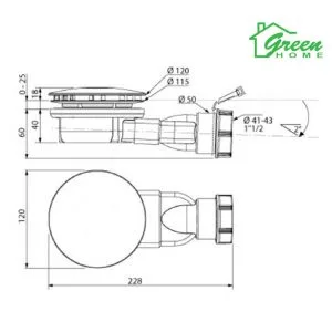 Super Slim 4cm Easy Clean Low Shower Waste Trap - Image 3