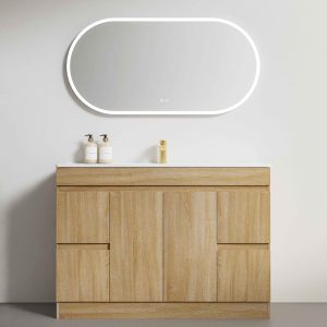 Floor Standing Plywood Vanity-1200S- Single Basin - GHF-White Oak - Image 1