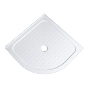 1000x1000 Curved Shower Tray/Base Corner/Centre Waste - Image 1