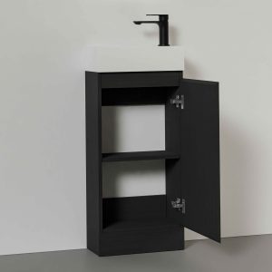 400mm Plywood  Floor Standing Vanity - Charcoal - Image 2
