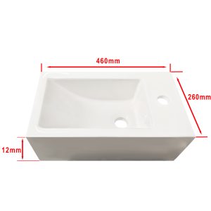 455 White Plywood Vanity + Basin - Melamine Finish With Thick Ceramic Basin - Image 3