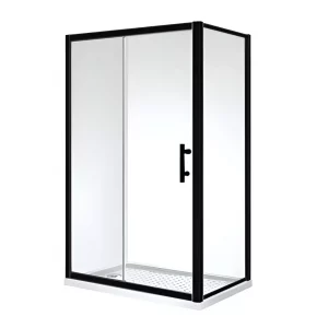 800×1200 Black Frame Sliding Door Shower Box - Image 1