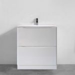 750 Glossy White Double Drawer