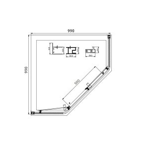 1000X1000 Diamond Sliding (Inside) Door Shower Box - Image 3