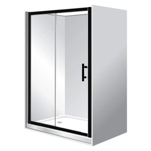 1000X1200X1000 Alcove Black Sliding Door Shower Box - Image 1