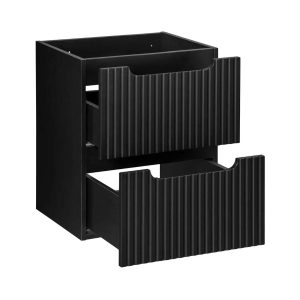 600mm Modern Fluted Wall-Hung Vanity - Charcoal - Image 4