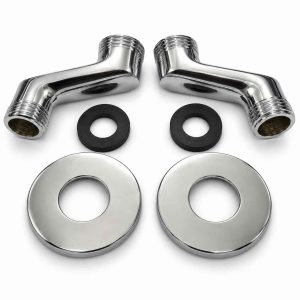 Chrome Eccentric Connector Pair – 45 mm Offset (Shower/Kitchen/Bath Mixer) - Image 1