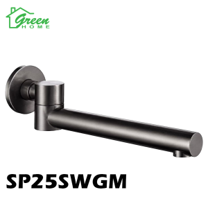SP25SWGM Swivel Bath Spout- Round – Gunmetal - Image 1