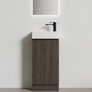 400mm Plywood  Floor Standing Vanity - Brown Oak - Image 1