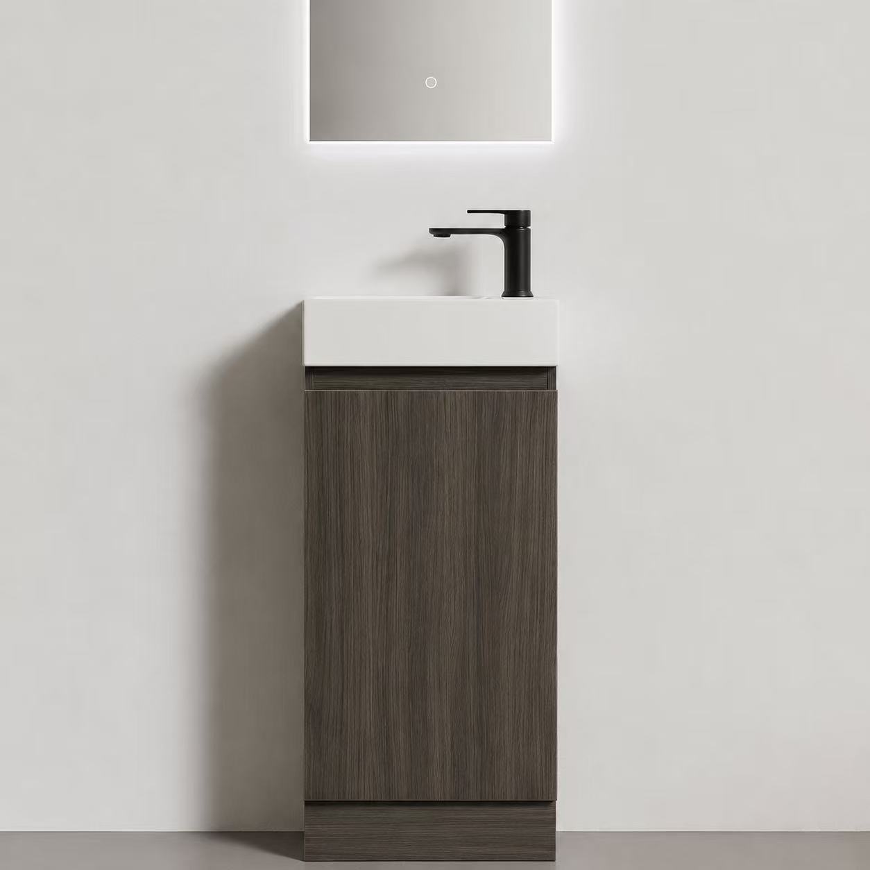 400mm Plywood Floor Standing Vanity - Brown Oak
