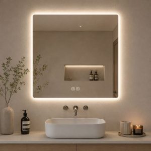 L 750 x H 900 mm 3-Colour Selection LED Mirror + Demister - Image 1