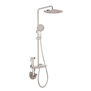 Brushed Nickel 4 in 1 Rain Shower Set + Mixer