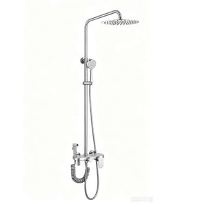Chrome 4 in 1 Rain Shower Set + Mixer - Image 1
