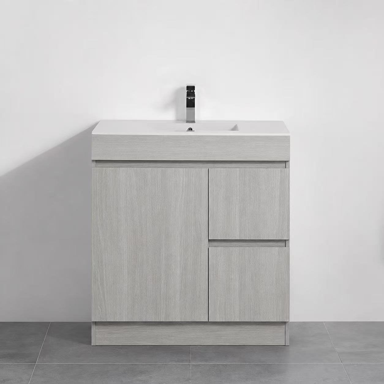 750mm Plywood Floor Standing Vanity – Light Gray