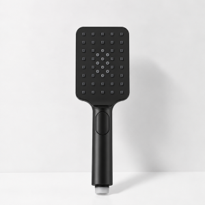 Square Multi-Function Black Shower Head - Image 1