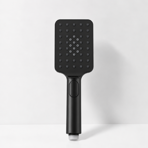 Matte Black Minimalist Handheld Showerhead